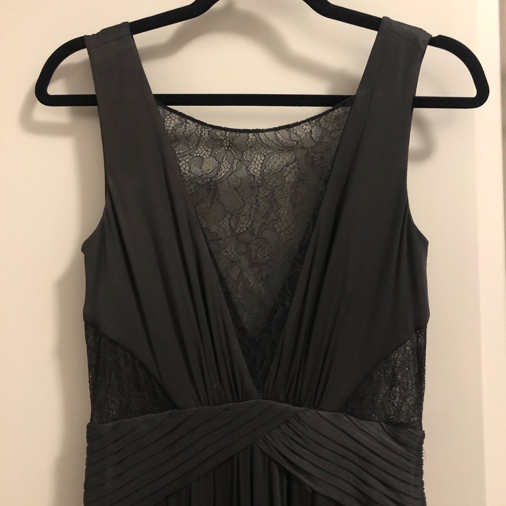 BCBG Long Black Formal Lace Detail Dress